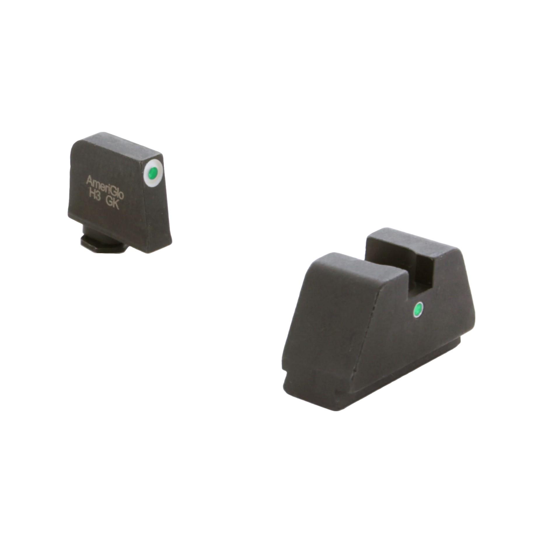 AmeriGlo 3XL Tall Green Tritium White Outline Front Tritium Dot Rear Glock