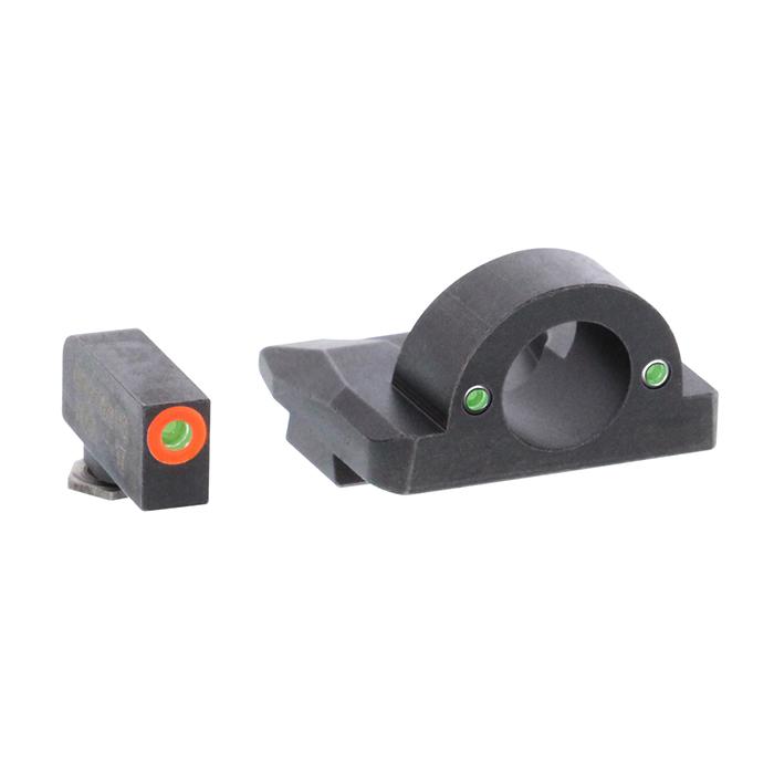 AmeriGlo Ghost Ring Night Sight Set for Glock Models 17.19.26 - Orange Outline