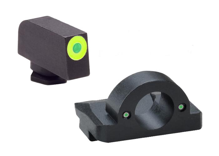 AmeriGlo Ghost Ring Night Sight Set for Glock Models 17.19.26 - Green Outline