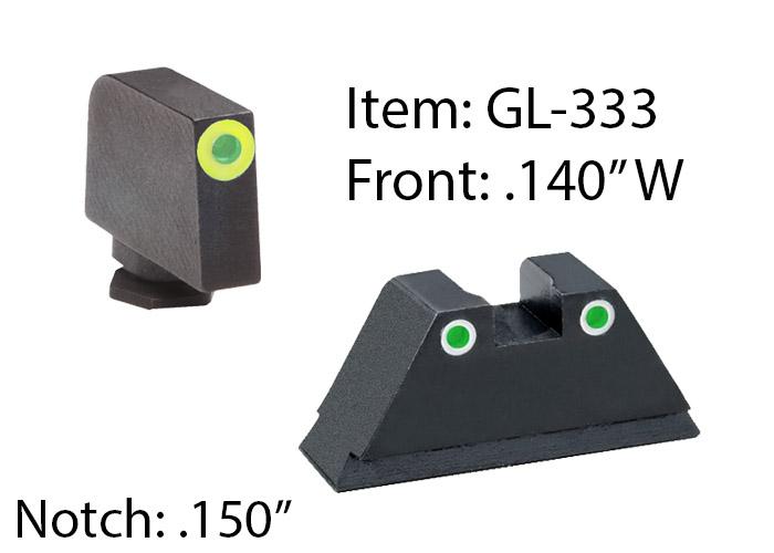 AmeriGlo Amerigo Custom Combination Tall Suppressor Height Set - All Glock Models Except 42 43 /
