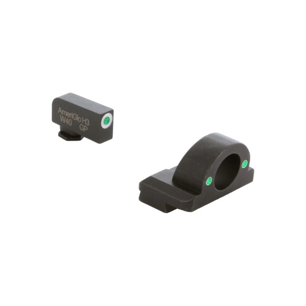 AmeriGlo Tritium Ghost Ring Handgun Sight for Glock 42/43/43x/48 Green Rear Green with