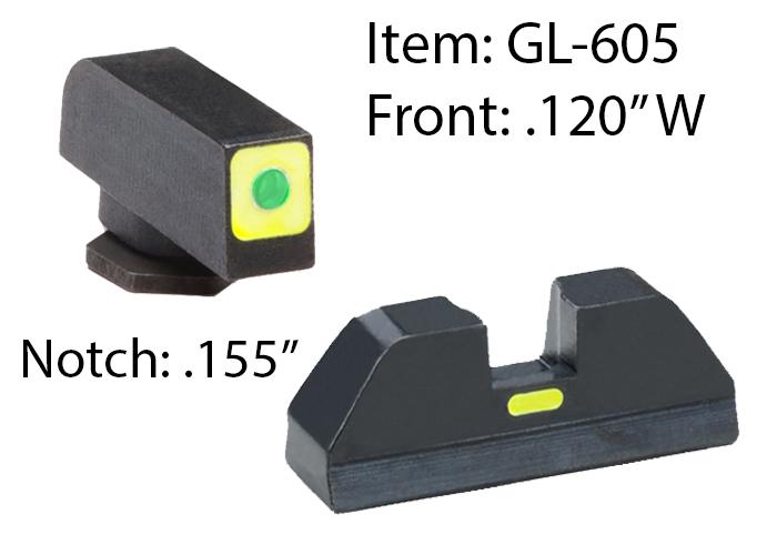 Ameriglo Cap Set G/y For Glk 42/43 Sight