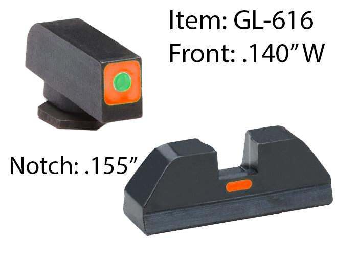 Ameriglo Cap Org Set For Glk 17/19 Sight