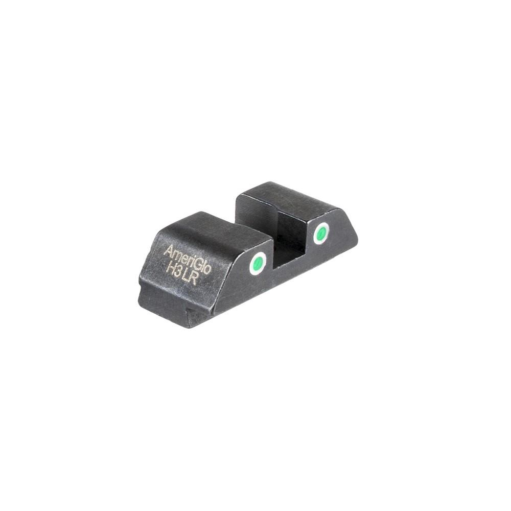AmeriGlo Tritium 2-Dot Rear Handgun Sight for Glock Green with White Front