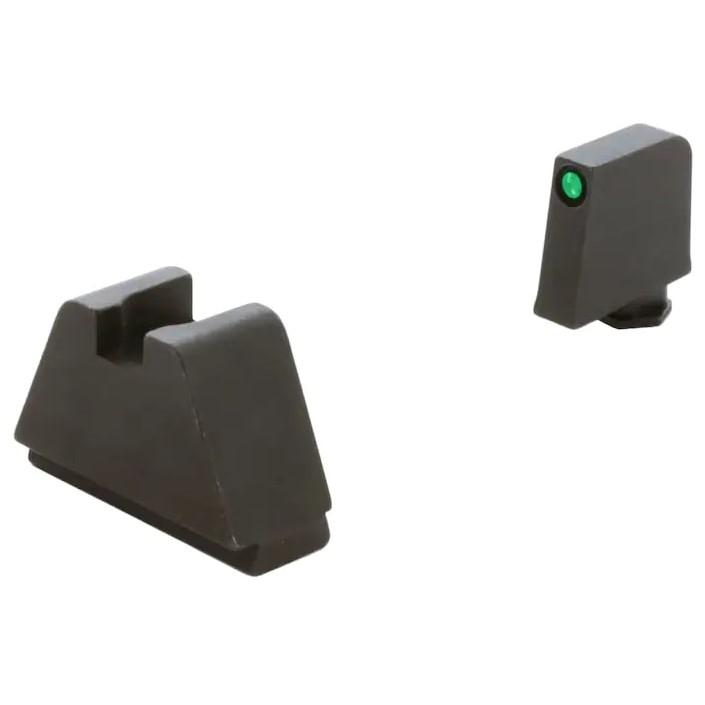 AmeriGlo 4XL Tall Green Tritium Black Outline .385in front FlatBlack .480in Rear