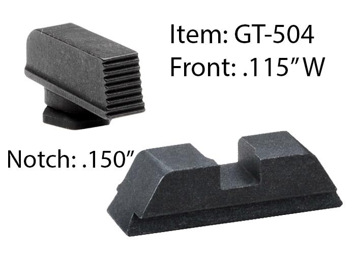 AmeriGlo Defoor Performance Black Sight Set for Glock 17-39 / Front Width .115" / Rear