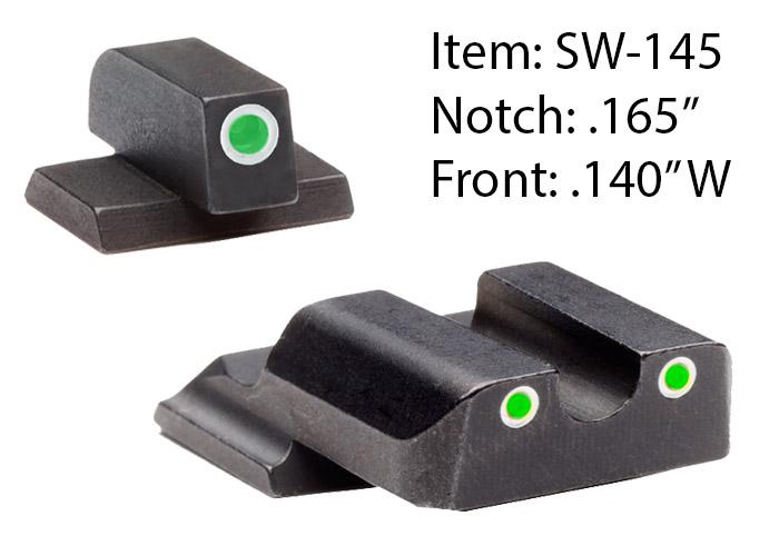 AmeriGlo Classic Style Night Sight Set for S&W M&P Shield / Front Tritium - Green