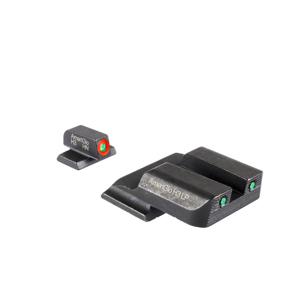 AmeriGlo Trooper Tritium Handgun Sight Set for S&W M&P Shield (Excludes EZ) Green