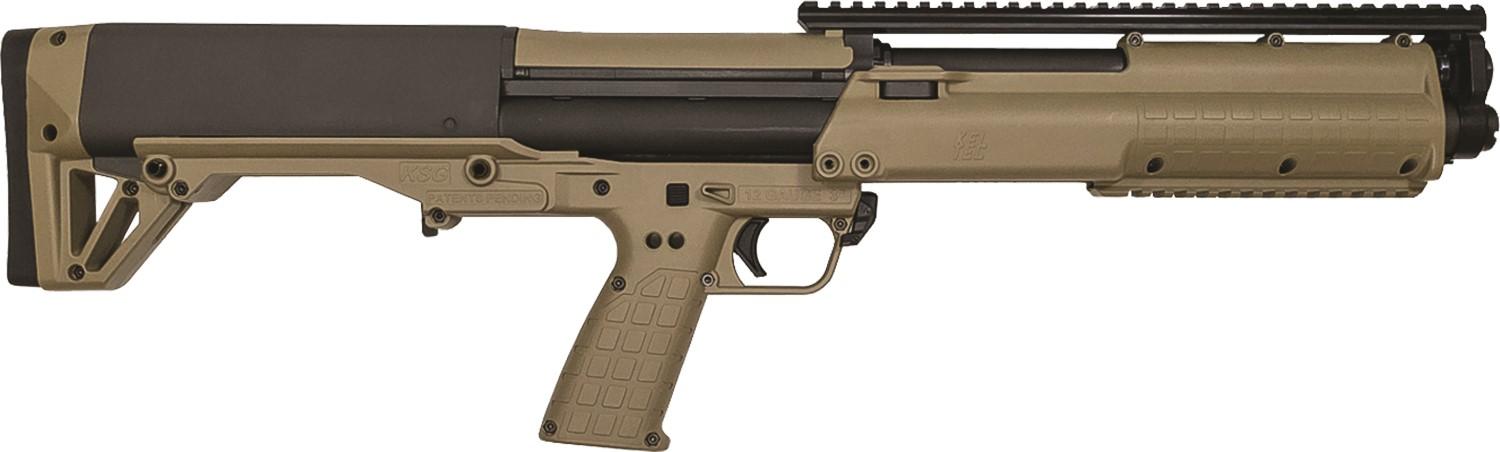 Kel-Tec Cnc Industries Inc. Kel-Tec Ksg Shotgun 18.5" Brl 2-3/4" 12ga Tan (sights Not Included)