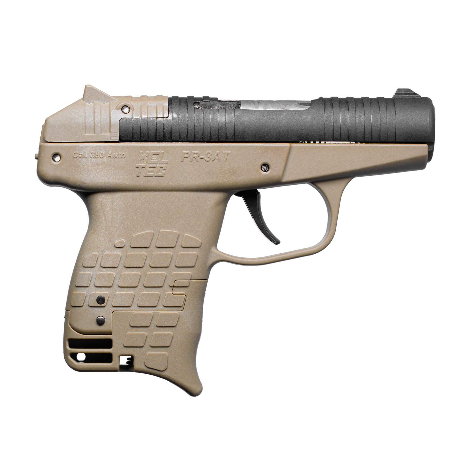 Kel-Tec PR3AT Handgun .380 Auto 10rd Capacity 2.85" Barrel Tan Small Grip Kel-Tec PR3AT Handgun .380 Auto 10rd Capacity 2.85" Barrel Tan Small Grip