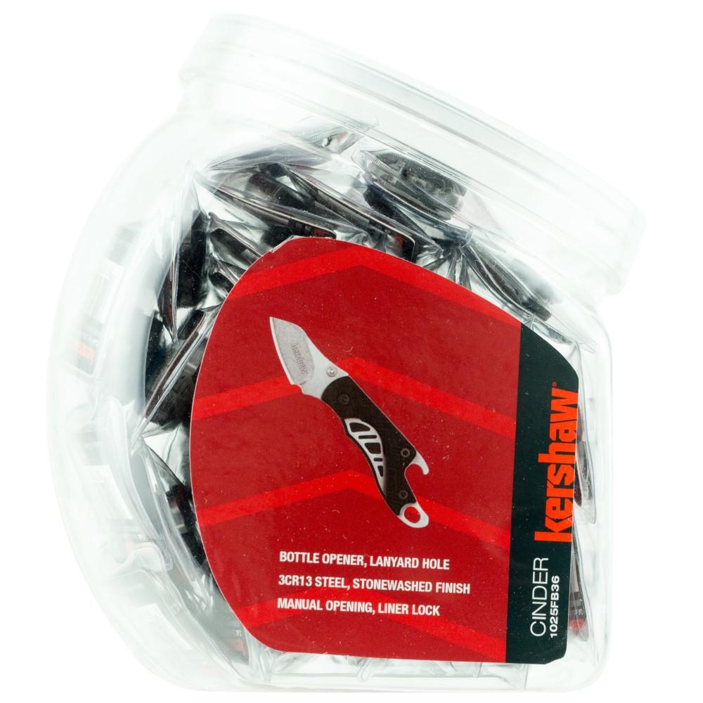 Kershaw Knives Kershaw Cinder Multi-Tool Folding Knife 1-2/5" Drop Point Blade Black Fishbowl Display