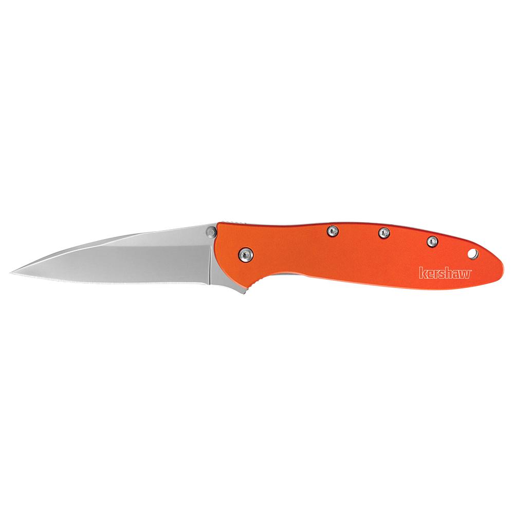 Kershaw Knives Kershaw Orange Leek Assisted Opening Knife (3" Stonewash)