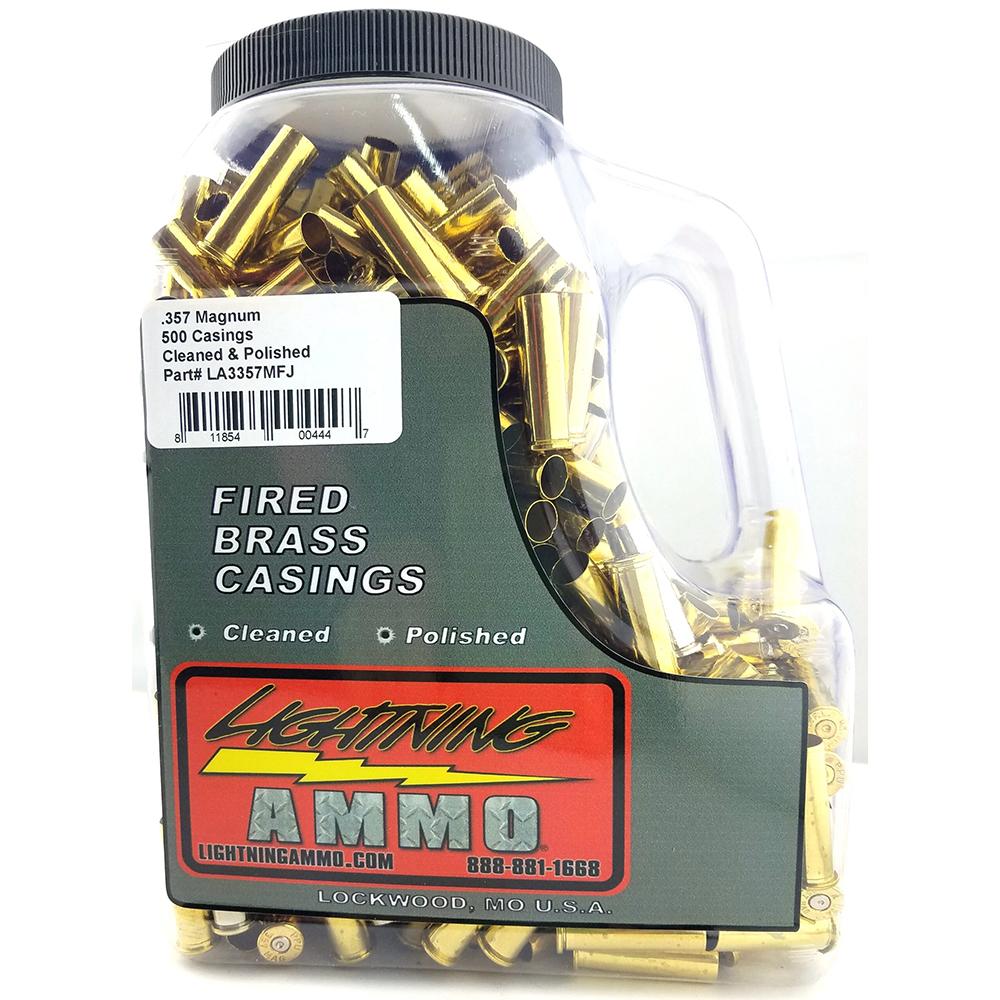 Lightning Ammo Lightning Reconditioned Cleaned and Polished Handgun Brass .357 Magazine 500/ct Jug