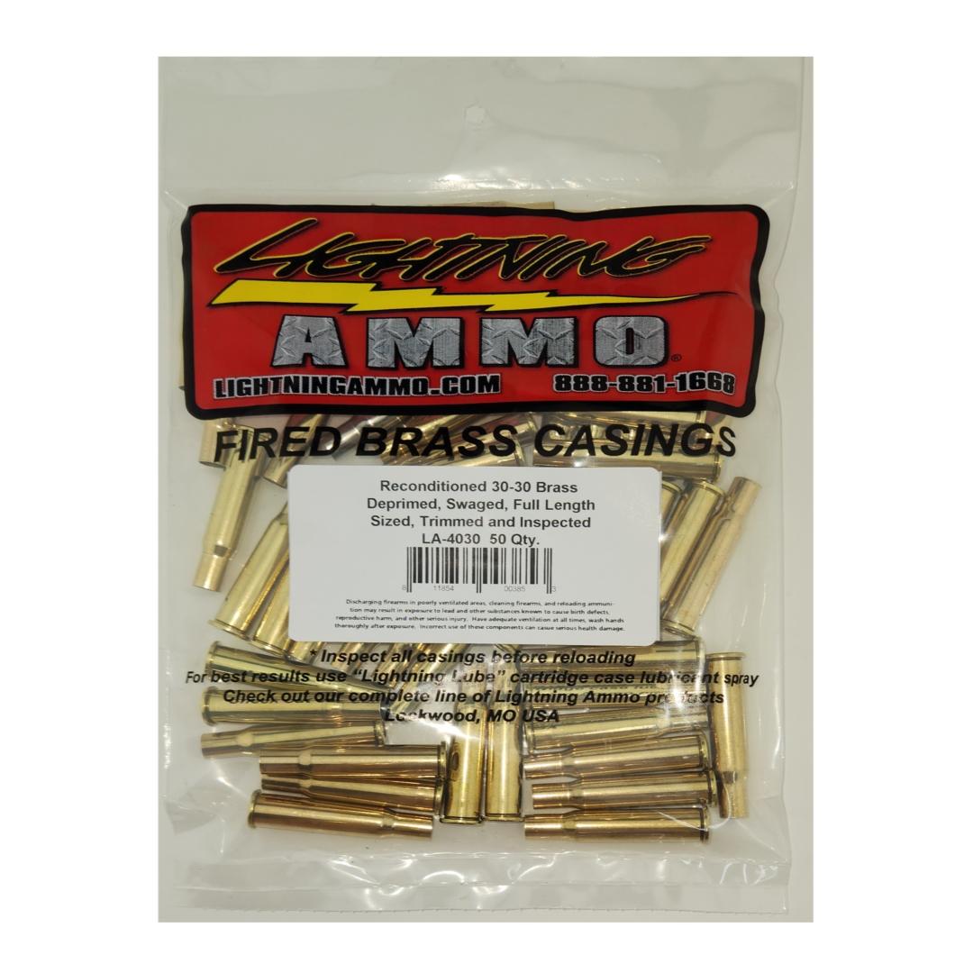 Lightning Ammo Lightning Reconditioned Ready to Load Brass 30-30 50 Qty Bag