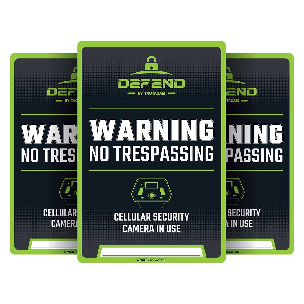 Tactacam - Reveal Hold Co Tactacam Defend No Tresspassing Sign 3/ct