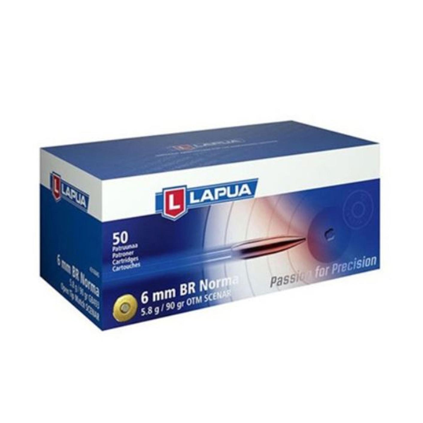 Lapua Ammunition Lapua Rifle Ammo 6mm BR Norma 90 gr Scenar-L OTM Box/50
