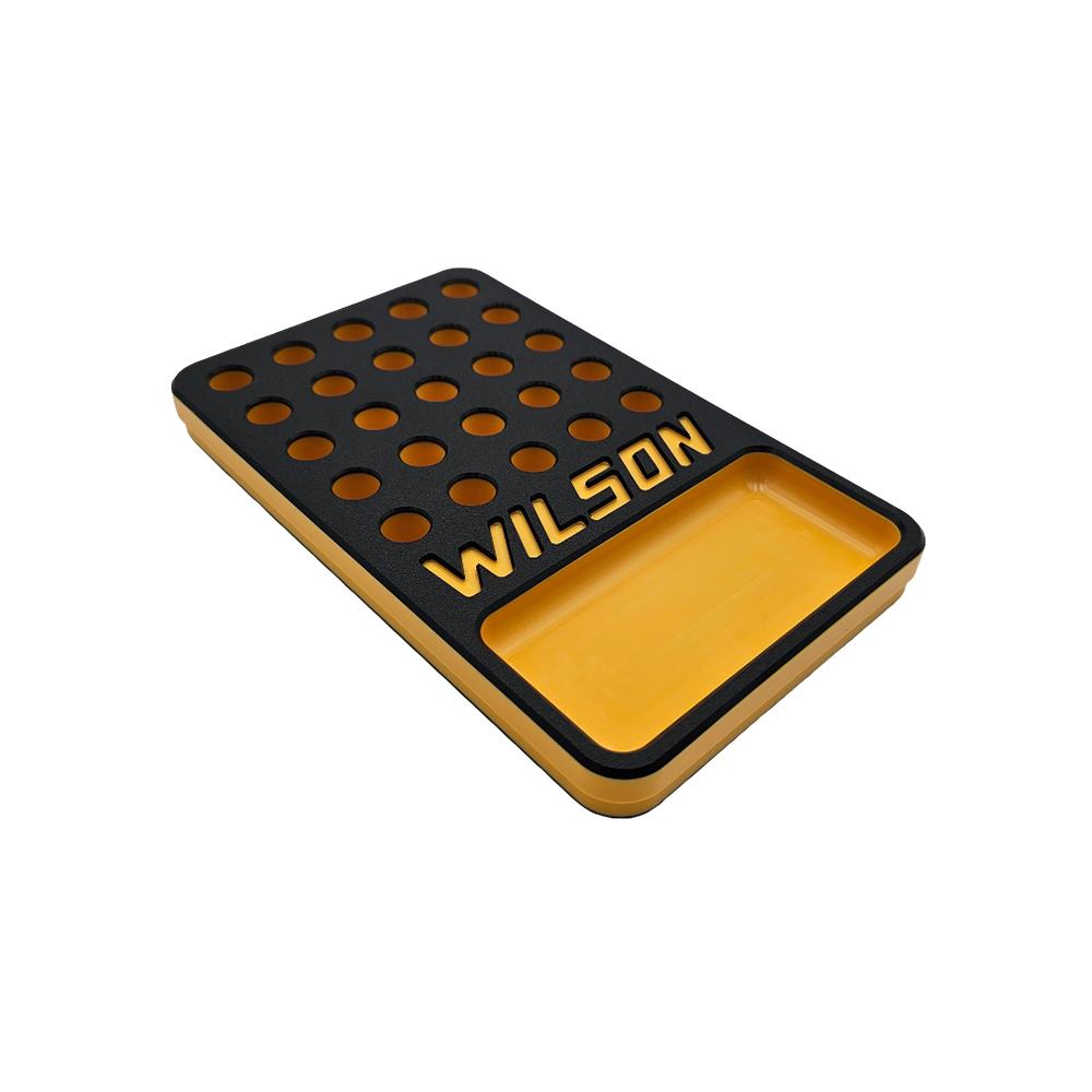 L.E. Wilson L.E.. Reloading Tray with Bullet/Primer Cup .473" 25 Hole Black/Yellow