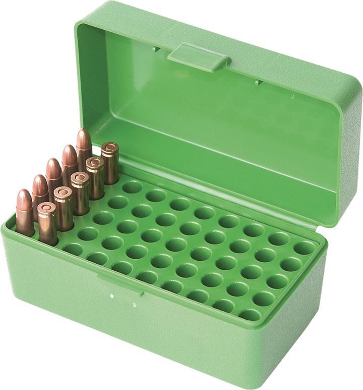 Mtm Molded Products Company Mtm Case-Gard Flip Top Green Ammo Box for .22 Hornet 50/ct Capacity