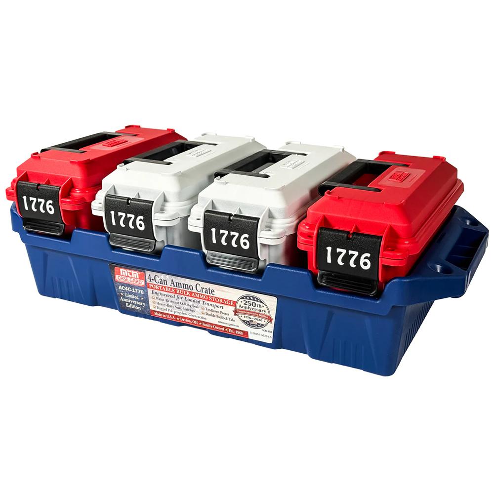 Mtm Molded Products Company Mtm Limited Edition 1776 Red & Wht 4-30Cal Can Ammo Crate