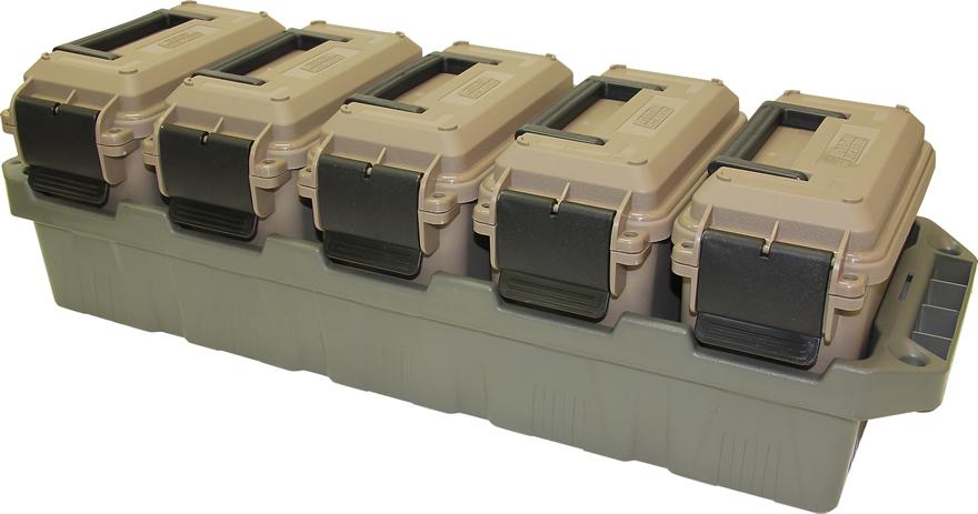 Mtm Molded Products Company Mtm 5-CAN Ammo Crate Mini FDE Cans Army Green Tray