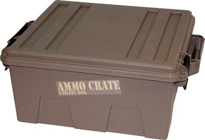 Mtm Molded Products Company Mtm Ammo Crate Utility Box - 14(L) X 13.5(W) X 7.25(H) Dk Earth