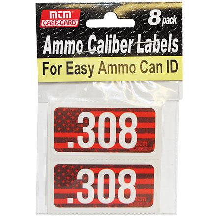 Mtm Molded Products Company Mtm Ammo Caliber Labels .308 Red 8/ct