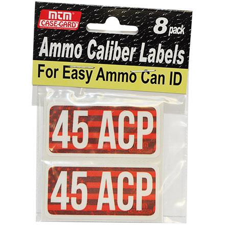 Mtm Molded Products Company Mtm Ammo Caliber Labels 45 ACP Red 8/ct