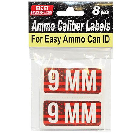 Mtm Molded Products Company Mtm Ammo Caliber Labels 9mm Red 8/ct
