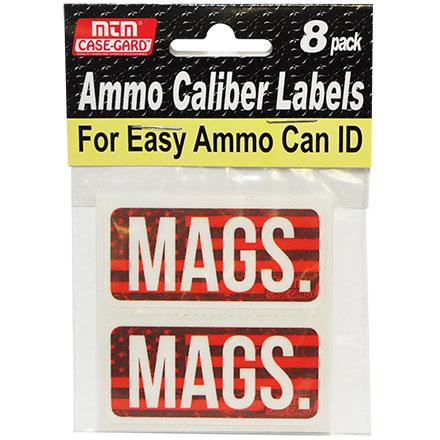 Mtm Molded Products Company Mtm Ammo Caliber Labels MAGS Red 8/ct
