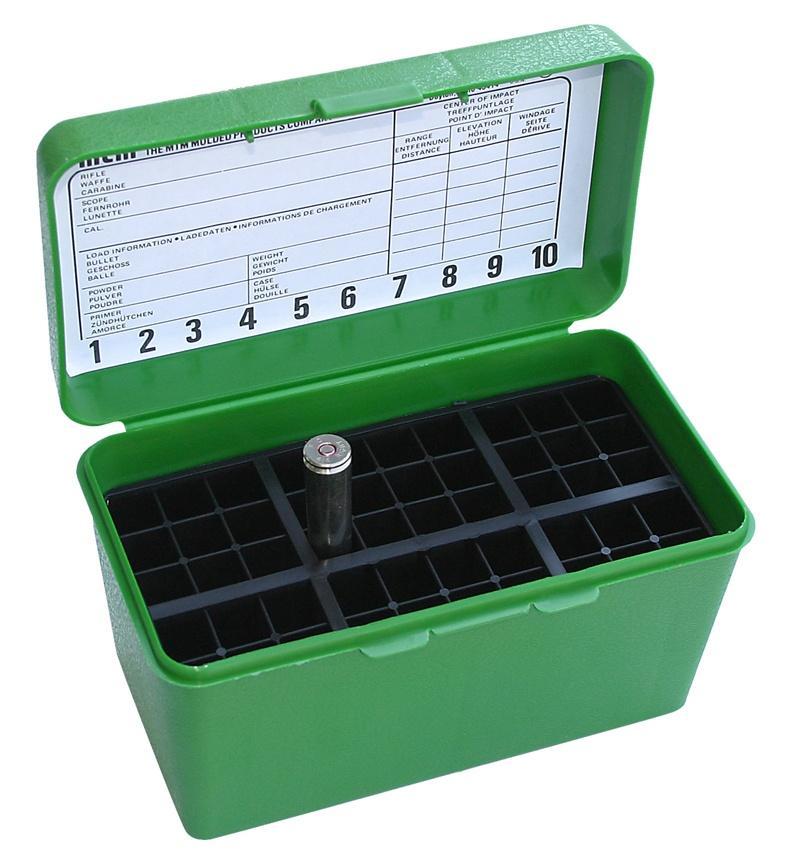 Mtm Molded Products Company Mtm Deluxe Ammo Box 50 Rd Handle 7mm Rem Mag 300 Win Mag Green