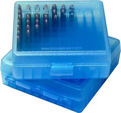 Mtm Molded Products Company Mtm Flip Top Ammo Box for .22 LR 100 Rounds Clear Blue