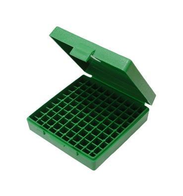 Mtm Molded Products Company Mtm 100rd Flip Top Ammunition Box for 9mm Luger 380 Auto Green