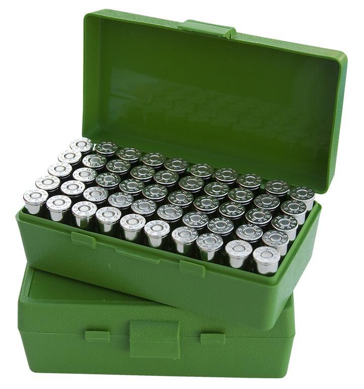 Mtm Molded Products Company Mtm Case Guard P-50 Series Handgun Ammo Box .38/.357 50 Rounds Green