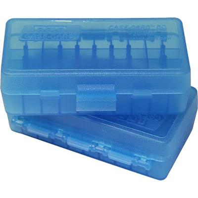 Mtm Molded Products Company Mtm Ammo Box 50 Round Flip-Top 9mm 380 ACP Clr-Blue
