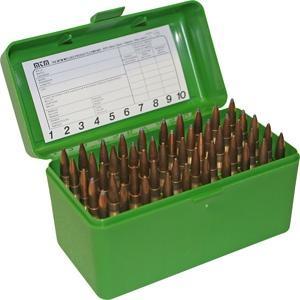 Mtm Molded Products Company Mtm Case-Gard R-50 Series Rifle Ammo Box .375 Rem UM .375 Wby Magazine 50 Rounds Green