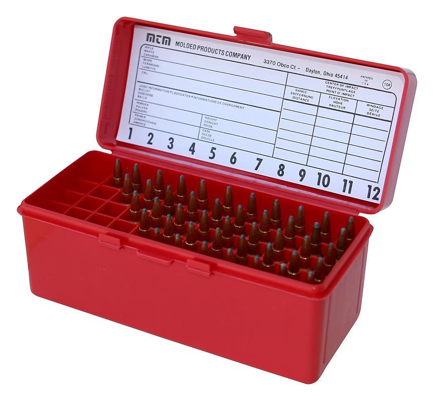 Mtm Molded Products Company Mtm Ammo Box 60 Rd Flip-Top 243 308 Win 220 Swift Red