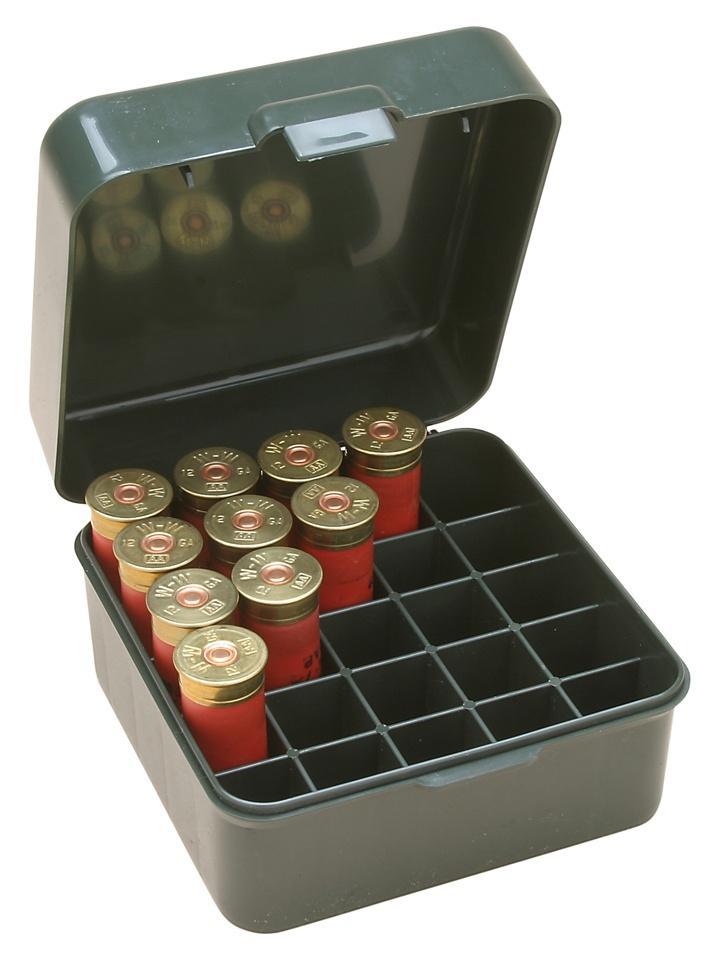 Mtm Molded Products Company Mtm Shotshell Box 25 Rd Flip-Top 12 20 Gauge Up To 3" Forest Green