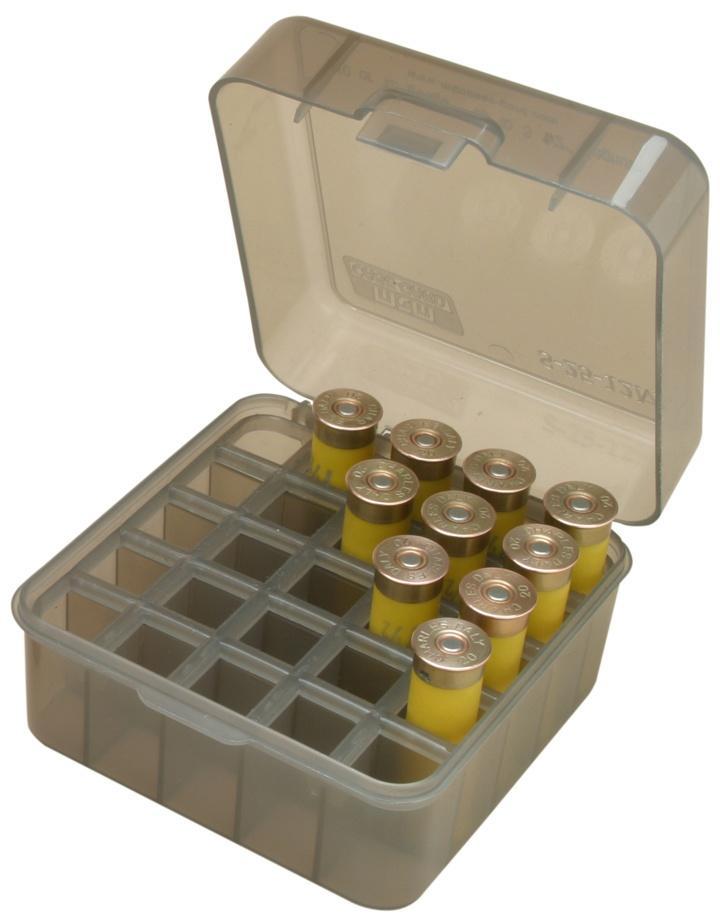 Mtm Molded Products Company Mtm Shotshell Box 25 Rd Flip-Top 12 20 Gauge Up To 3" Clr-Smoke