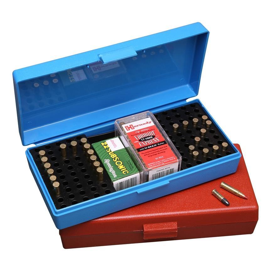 Mtm Molded Products Company Mtm Ammo Box 100 Rd 22 Long Rifle Rimfire Competition Blue