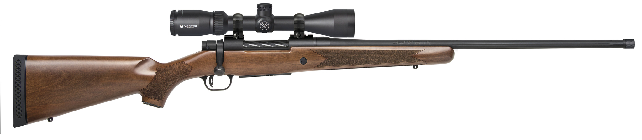 Mossberg & Sons Inc. Mossberg Patriot Walnut Vortex Rifle 6.5 PRC 4rd Capacity 24' Threaded Barrel Walnut