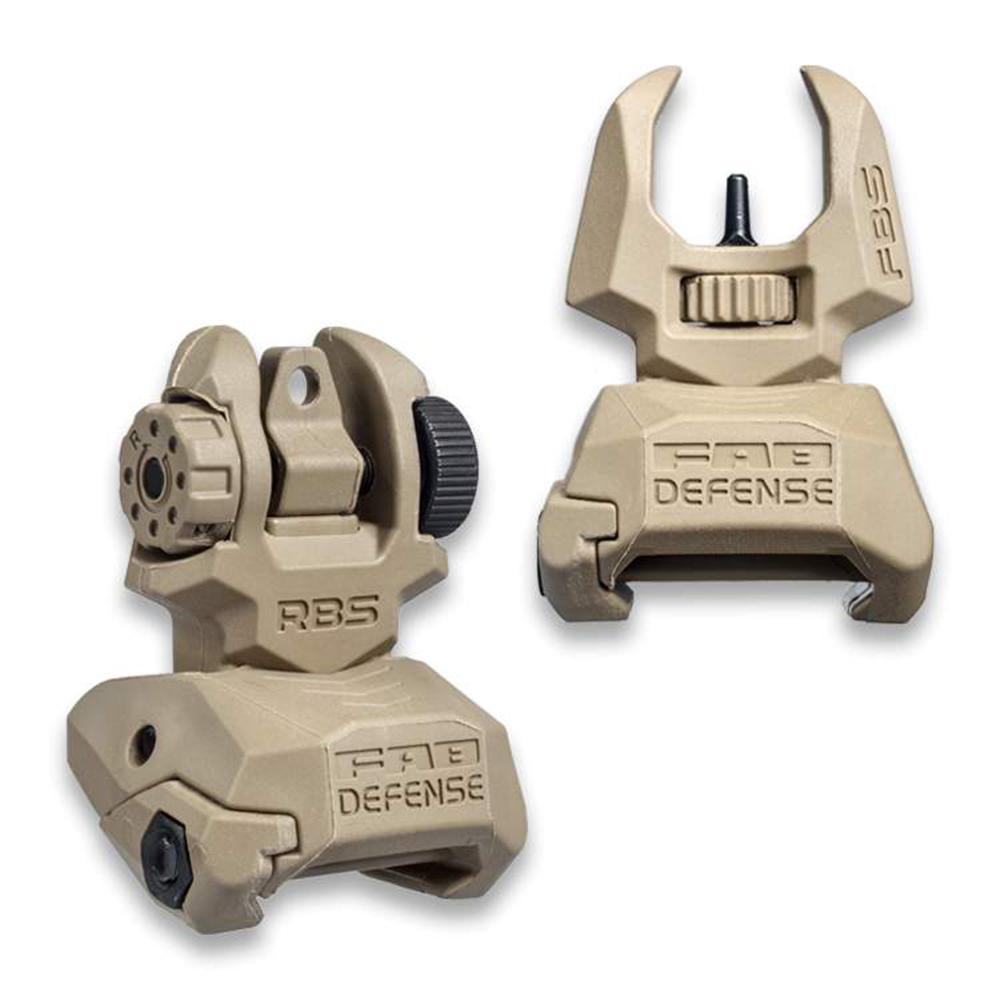 FAB DEFENSE INC. FAB Front And Rear Set of Flip-up Sights - Tan