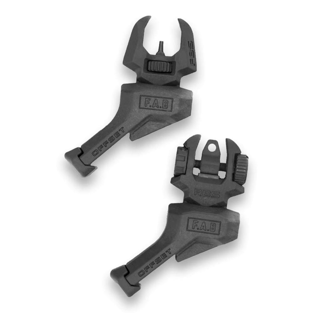 FAB DEFENSE INC. FAB Front And Rear Set of Offset Flip-Up Sights - Left Hand - Black