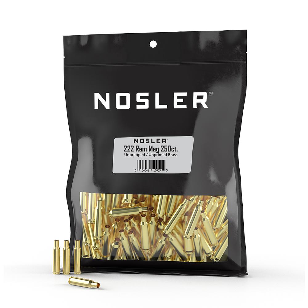 Nosler Bullets Inc. Nosler Unprimed Unprepped Brass Rifle Cartridge Cases .222 Rem Mag 250/ct (BULK)
