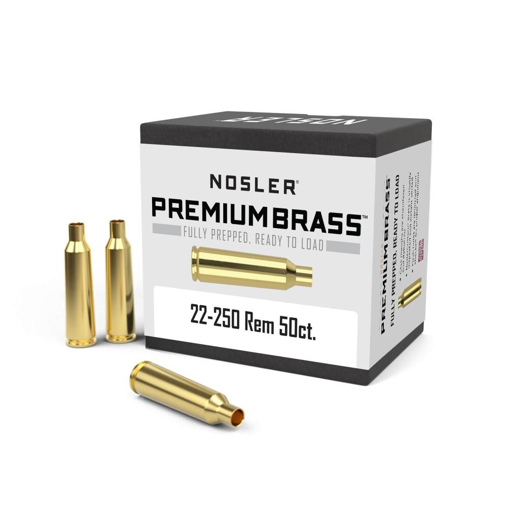 Nosler Bullets Inc. Nosler Unprimed Brass Rifle Cartridge Cases .22-250 Rem 50/ct