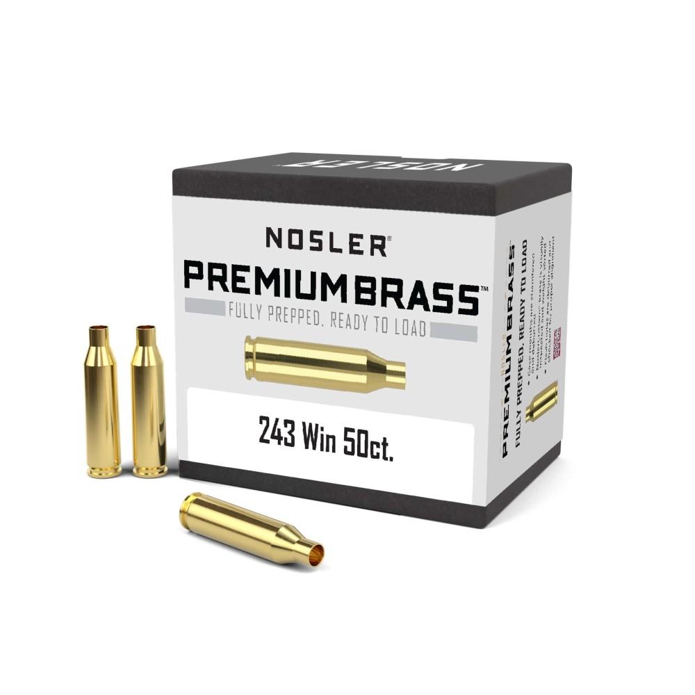 Nosler Bullets Inc. Nosler Unprimed Brass Rifle Cartridge Cases .243 Win 50/ct