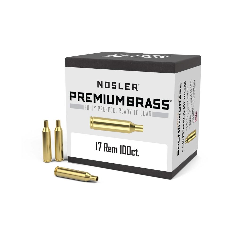 Nosler Bullets Inc. Nosler Unprimed Brass Rifle Cartridge Cases .17 Rem 100/ct