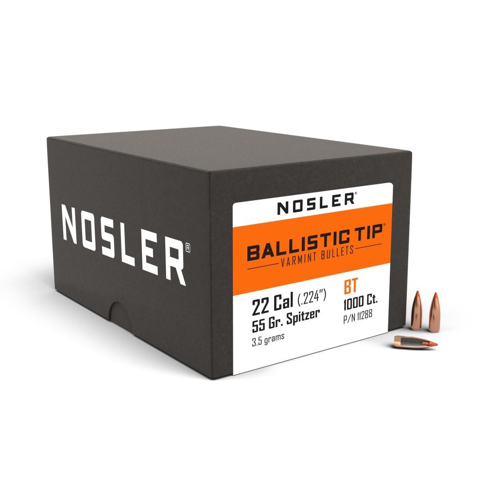Nosler Bullets Inc. Nosler Ballistic Tip Varmint Rifle Bullets .22 cal .224" 55 gr SBT-SB 1000/ct