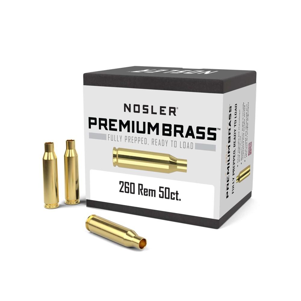 Nosler Bullets Inc. Nosler Unprimed Brass Rifle Cartridge Cases .260 Rem 50/ct