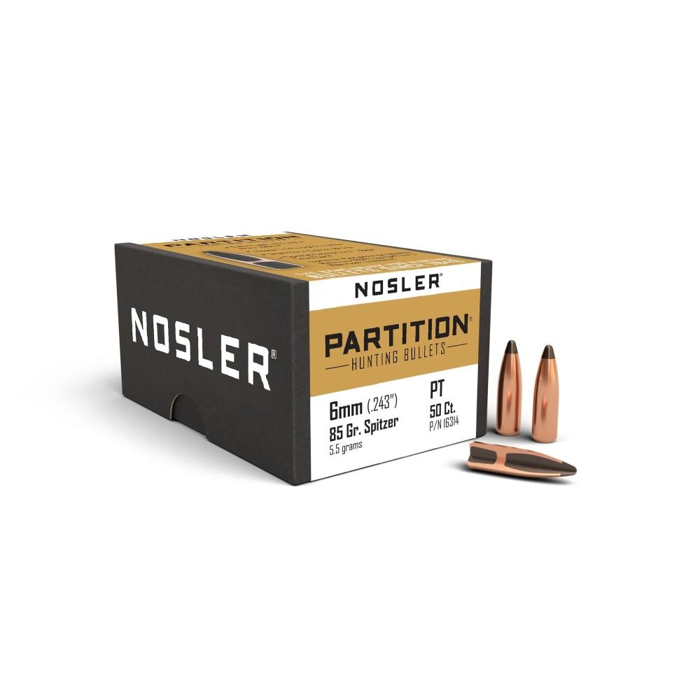 Nosler Bullets Inc. Nosler Partition Rifle Bullets 6mm .243" 85 gr SPT 50/ct