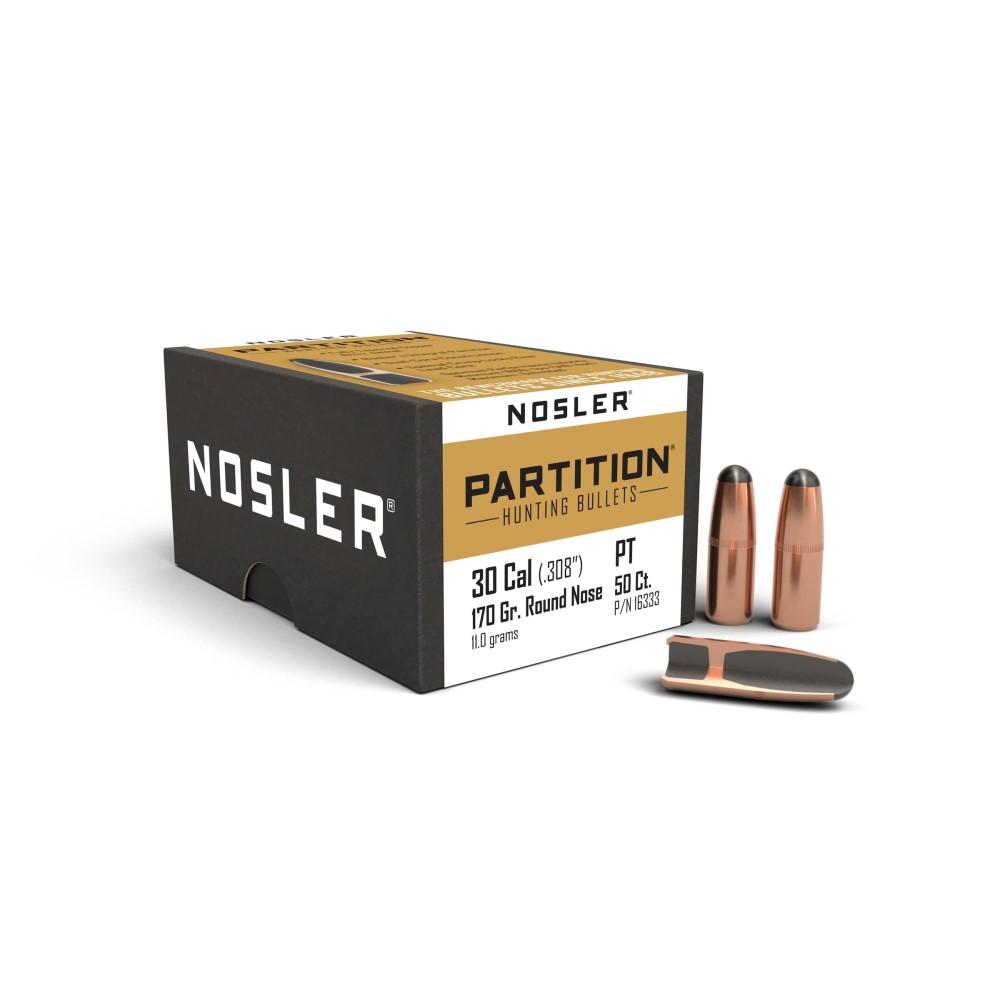 Nosler Bullets Inc. Nosler Partition Rifle Bullets .30 cal .308" 170 gr RN 50/ct